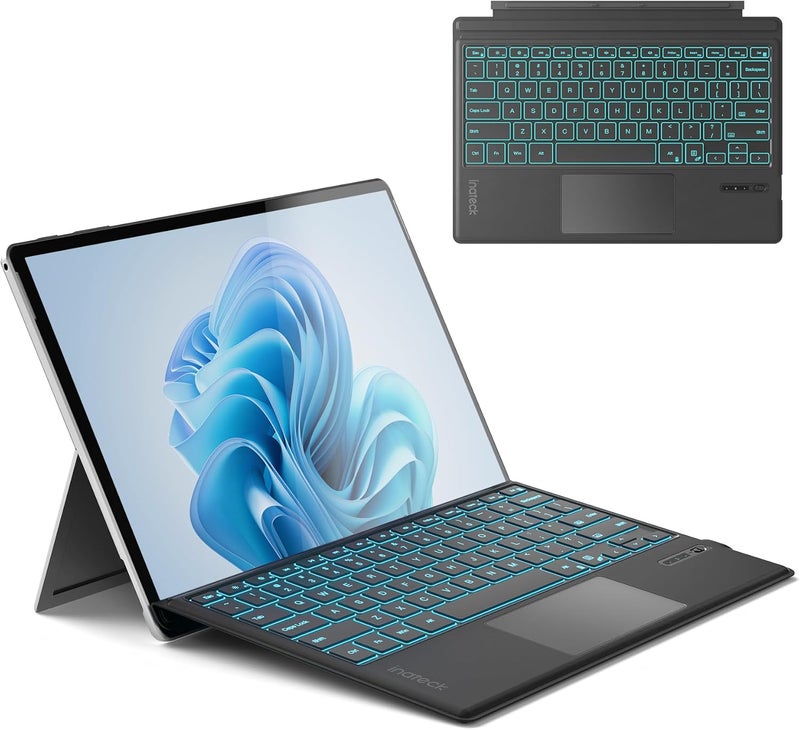 Inateck Surface Pro 7 Keyboard with Precision Touchpad, Bluetooth 5.3, 7-Color Backlight, Compatible with Surface Pro 7/7+/6/5/4, KB02027 - Image 1